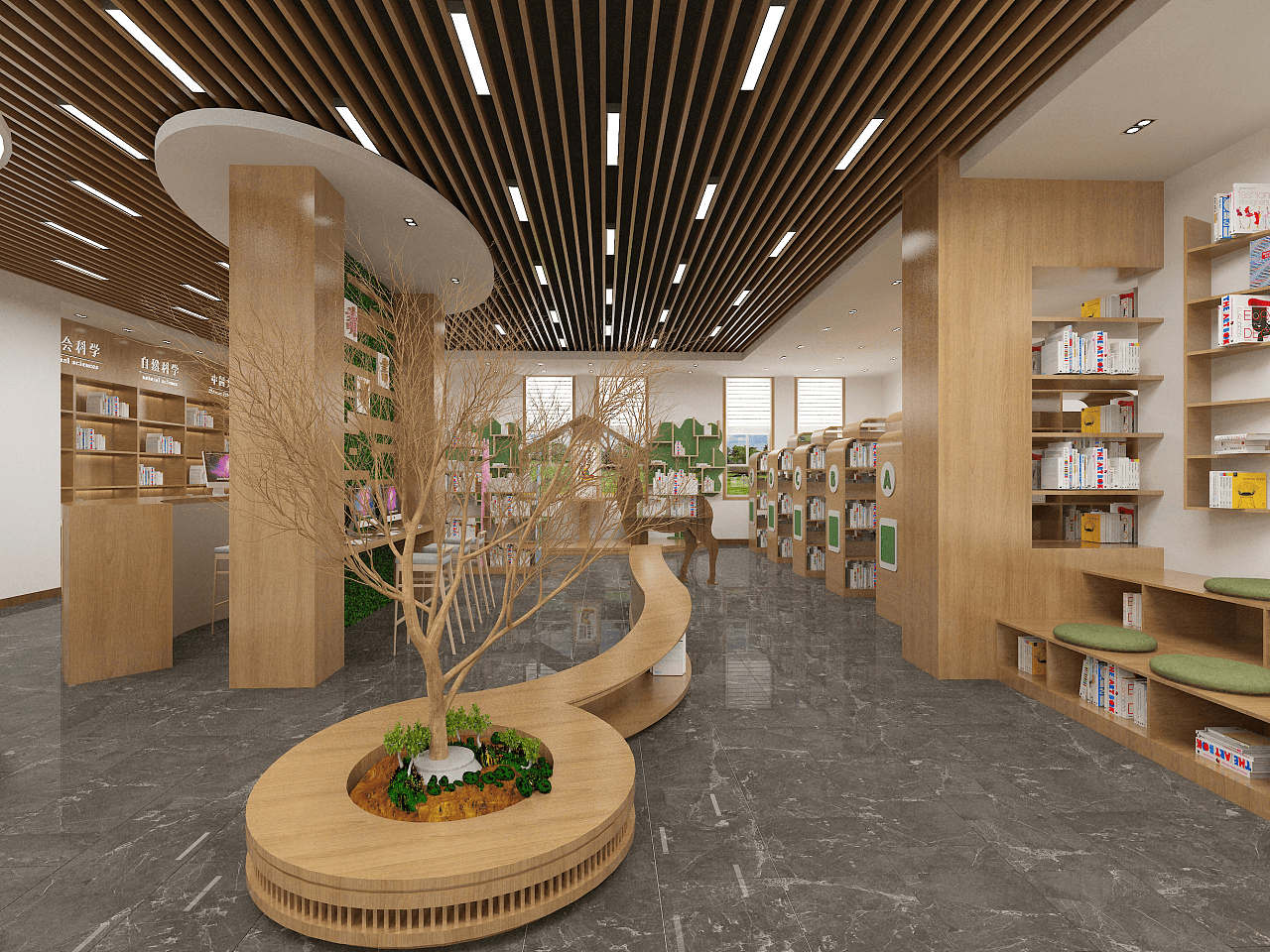陝西圖書館裝修設計施工，學校閱覽室裝修，博覽館裝修設計
