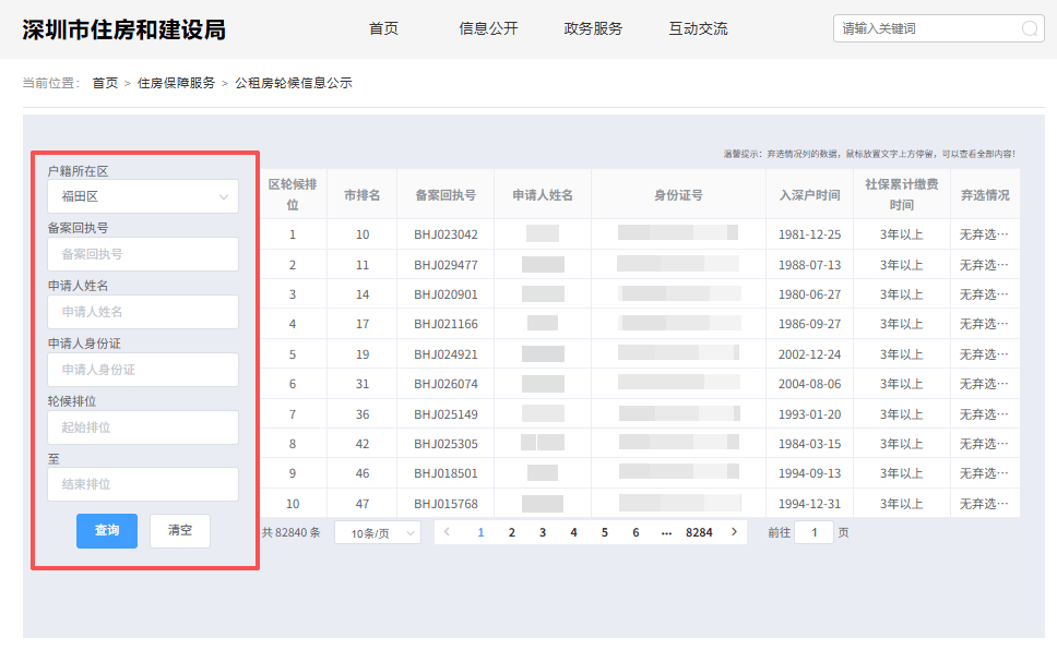 深圳公租房輪候庫排名有多少？如何查詢自己的排名？