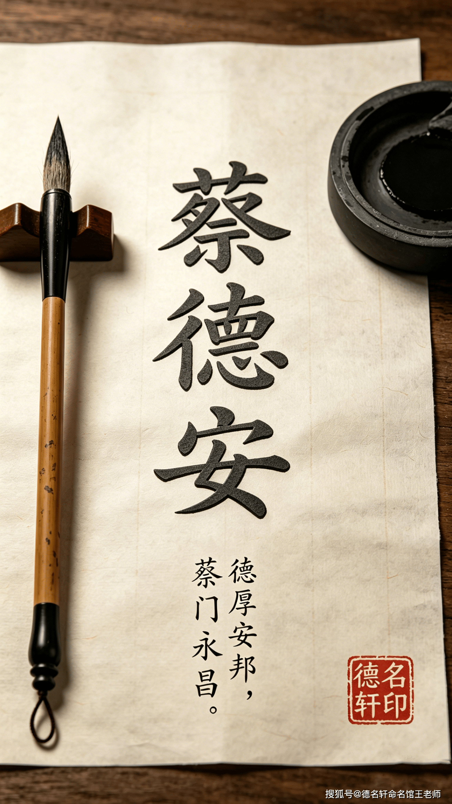 原創2026年寶寶起名案例 蔡德安：德厚安邦，蔡門永昌
