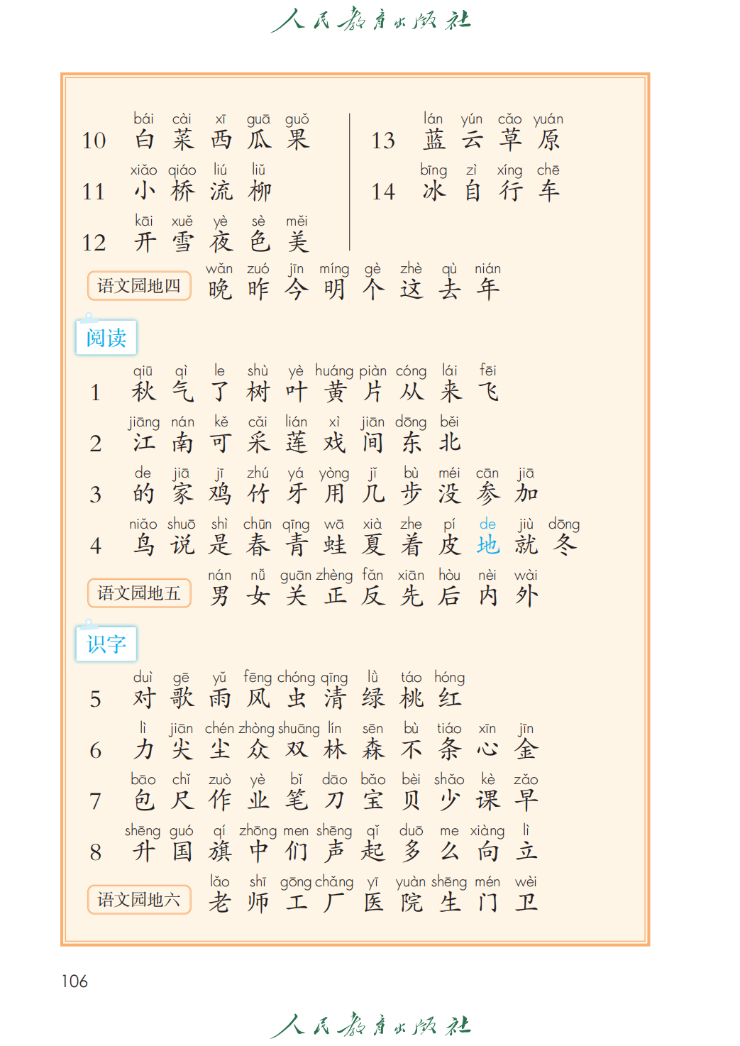 人教部編版一年級語文上冊電子課本(2026年新教材)