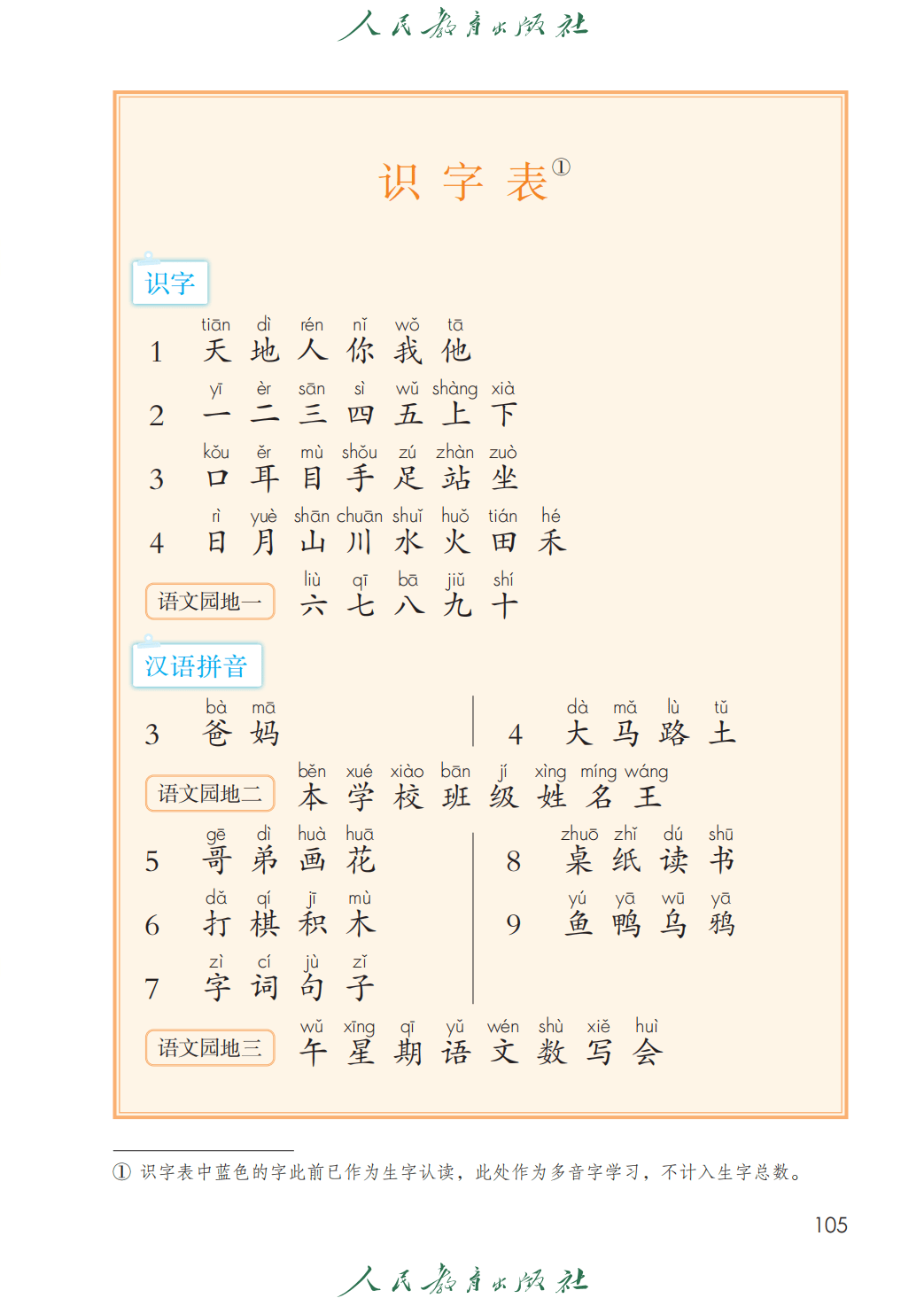 人教部編版一年級語文上冊電子課本(2026年新教材)